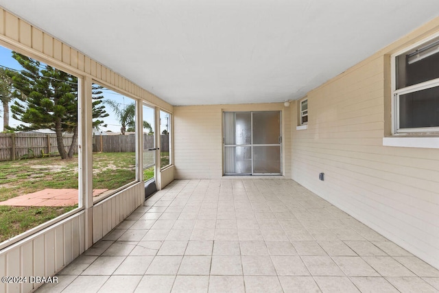 view of unfurnished sunroom