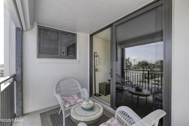 balcony featuring radiator heating unit