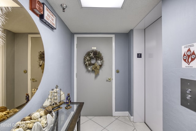 interior space with light tile patterned floors