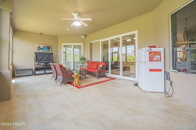 view of patio / terrace with ceiling fan