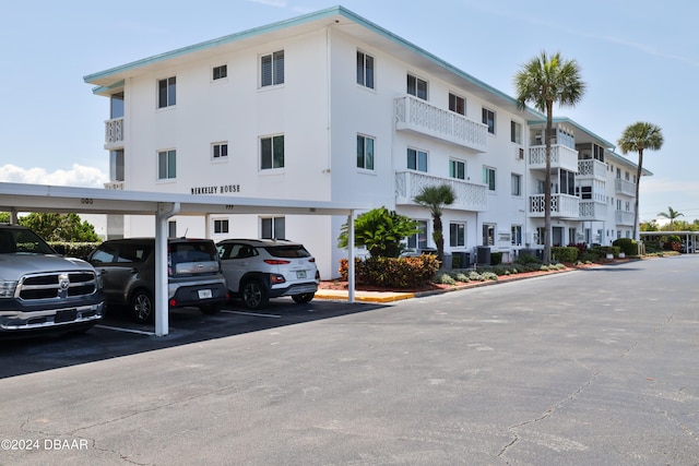 view of building exterior featuring central AC unit