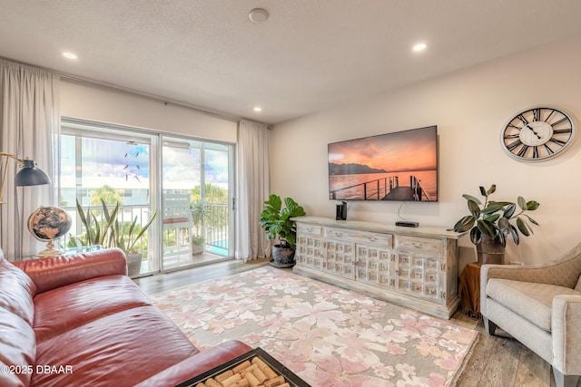 325 N Causeway Cswy Unit B305, New Smyrna Beach, FL 32169 - living room with wood finished floors and recessed lighting
