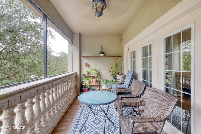 view of sunroom