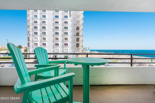 balcony with a water view