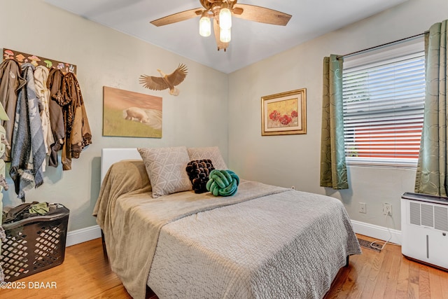 532 Lafayette St, Port Orange, FL 32127 - bedroom featuring wood finished floors, baseboards, and a ceiling fan