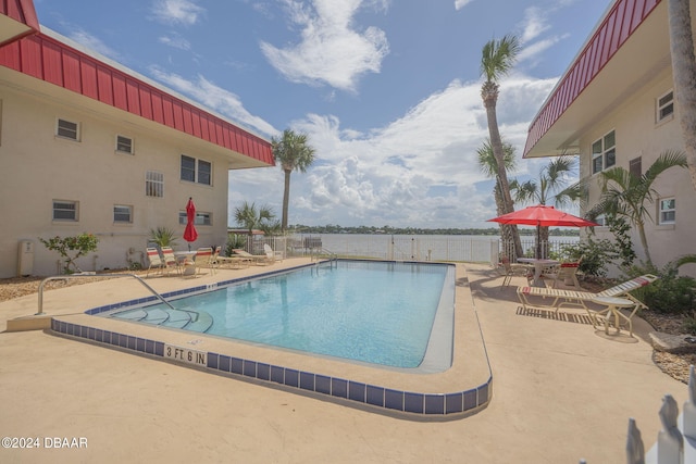 view of pool with a patio area