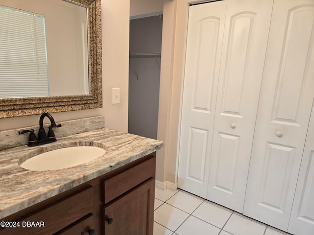 bathroom featuring vanity and tile patterned floors