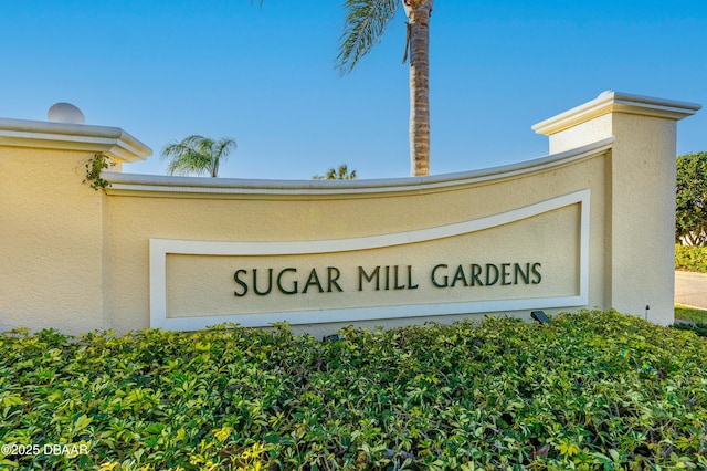 view of community sign