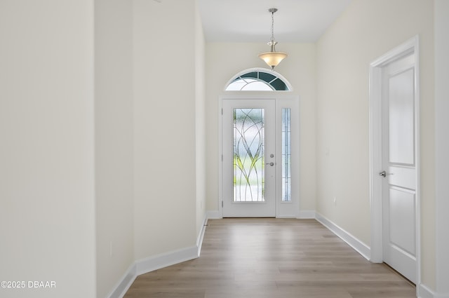 foyer featuring light wood-type flooring