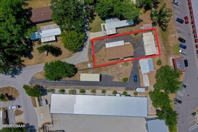 1018 Green Acres Cir Unit N, South Daytona, FL 32119 - aerial view of property and surrounding area with property parcel outlined