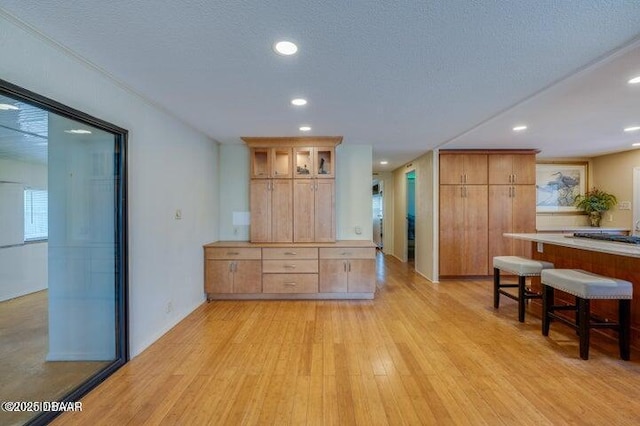 1018 Green Acres Cir Unit N, South Daytona, FL 32119 - dining room featuring light wood-style floors, recessed lighting, and a textured ceiling