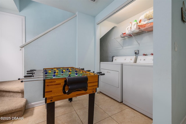 127 Bosarvey Dr, Ormond Beach, FL 32176 - rec room with independent washer and dryer and light tile patterned floors