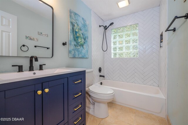 127 Bosarvey Dr, Ormond Beach, FL 32176 - full bathroom featuring vanity, tub / shower combination, and tile patterned floors