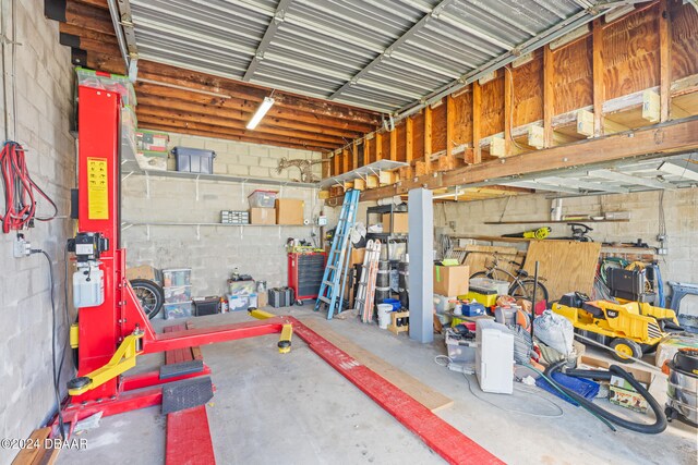 view of garage