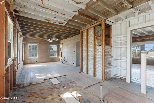 miscellaneous room featuring hardwood / wood-style floors and ceiling fan