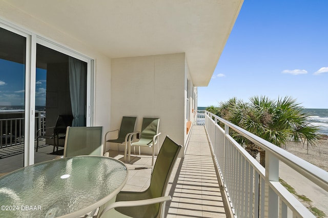 balcony with a water view