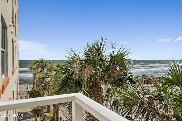 view of water feature featuring a view of the beach