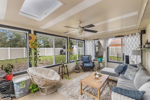 10 Pine Brook Dr, Palm Coast, FL 32164 - sunroom featuring ceiling fan and a healthy amount of sunlight