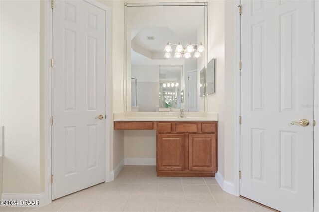 bathroom featuring vanity and tile patterned floors