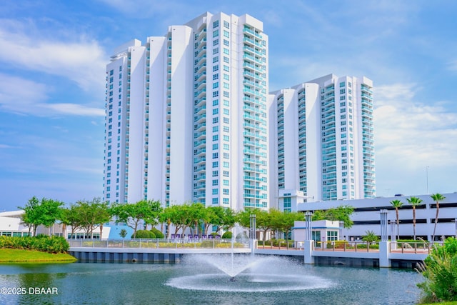 view of property with a water view