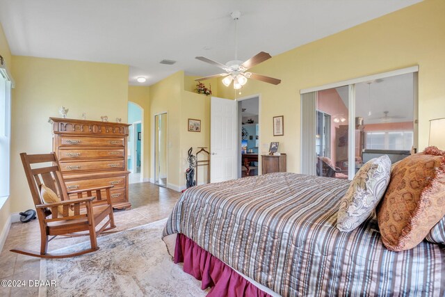 bedroom featuring ceiling fan