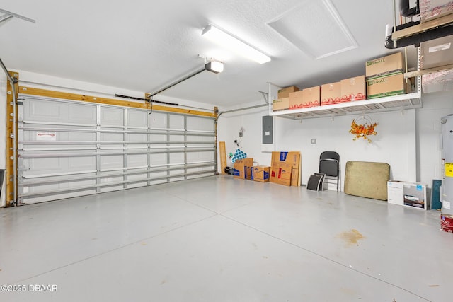 118 Bird Of Paradise Dr, Palm Coast, FL 32137 - garage featuring electric panel, a garage door opener, and water heater