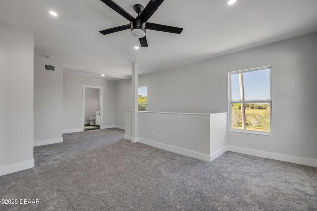 182 Howes St, Oak Hill, FL 32759 - spare room featuring a wealth of natural light, baseboards, recessed lighting, and a ceiling fan