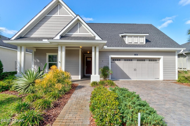 view of front of house with a garage