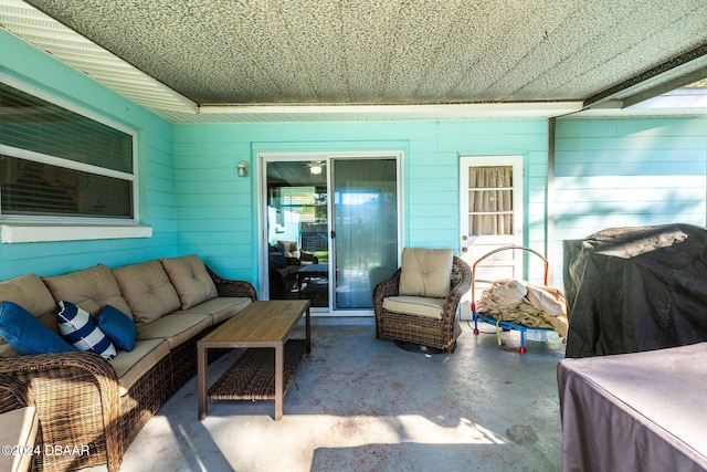 view of patio featuring an outdoor living space