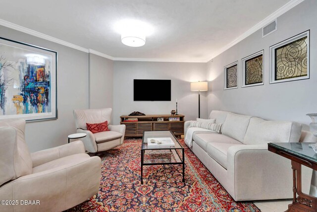 3315 S Atlantic Ave Unit 1606, Daytona Beach Shores, FL 32118 - living room with crown molding