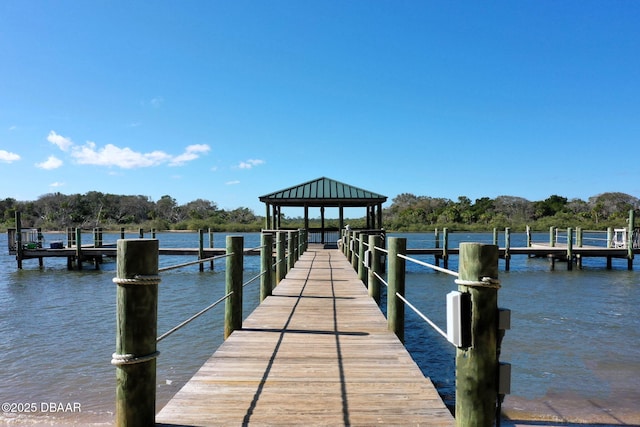 56 Los Lagos Blvd, Palm Coast, FL 32137 - dock with a gazebo and a water view
