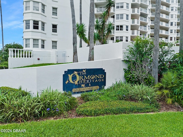 view of community sign