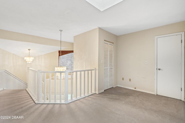 interior space featuring an inviting chandelier