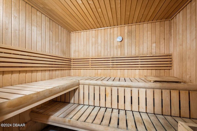 view of sauna / steam room featuring wood-type flooring