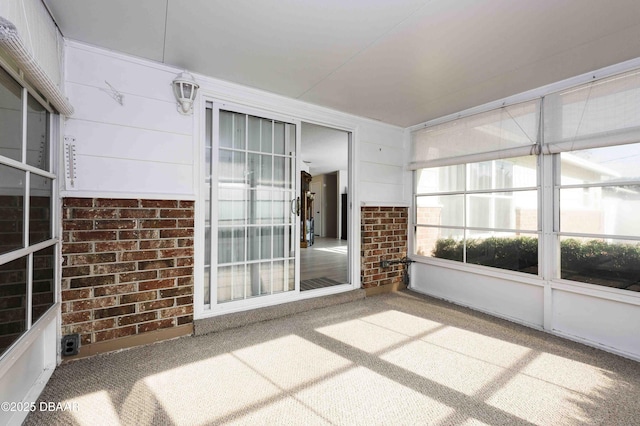 view of unfurnished sunroom