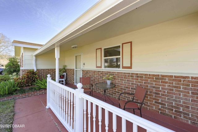 view of patio with a porch