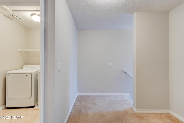 209 Tarracina Way, Daytona Beach, FL 32117 - laundry room featuring laundry area, visible vents, baseboards, washer / clothes dryer, and light colored carpet