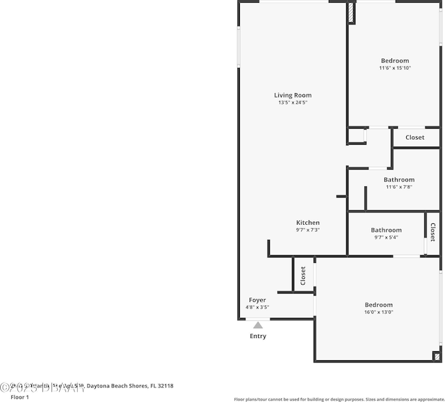 2947 S Atlantic Ave Unit 601, Daytona Beach, FL 32118 - view of room layout