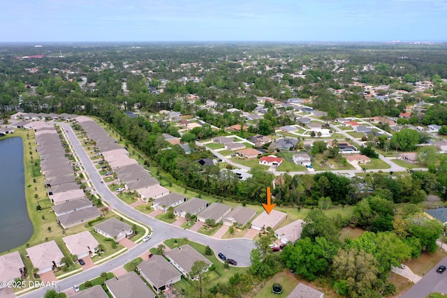 drone / aerial view with a residential view