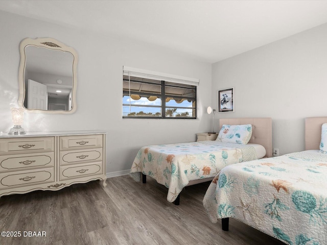 bedroom featuring light wood-type flooring