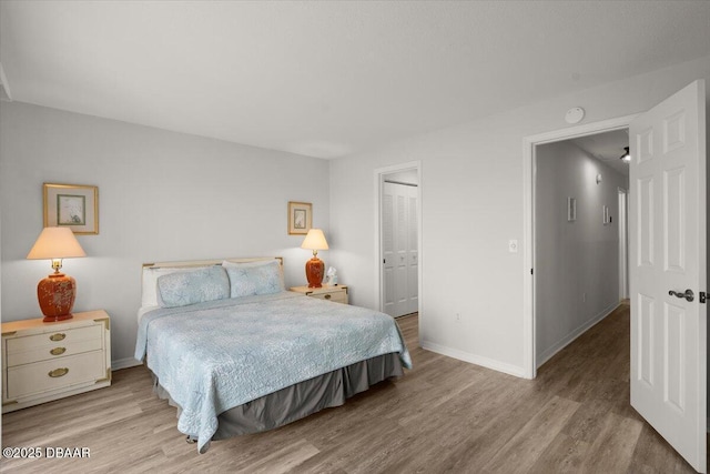 bedroom featuring light hardwood / wood-style flooring