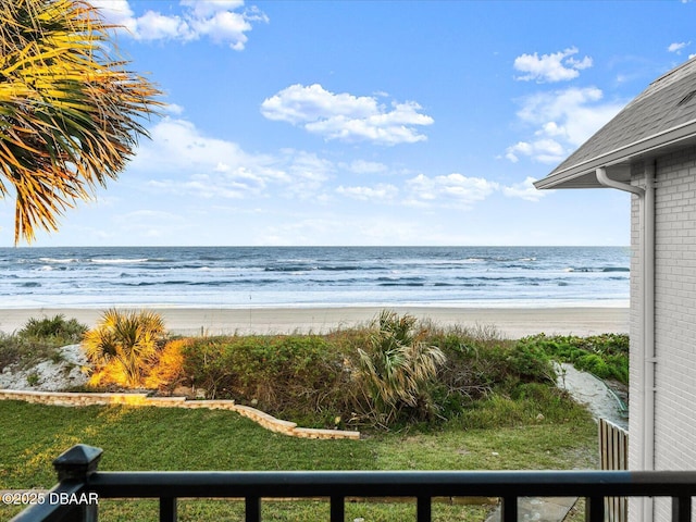 view of water feature featuring a view of the beach