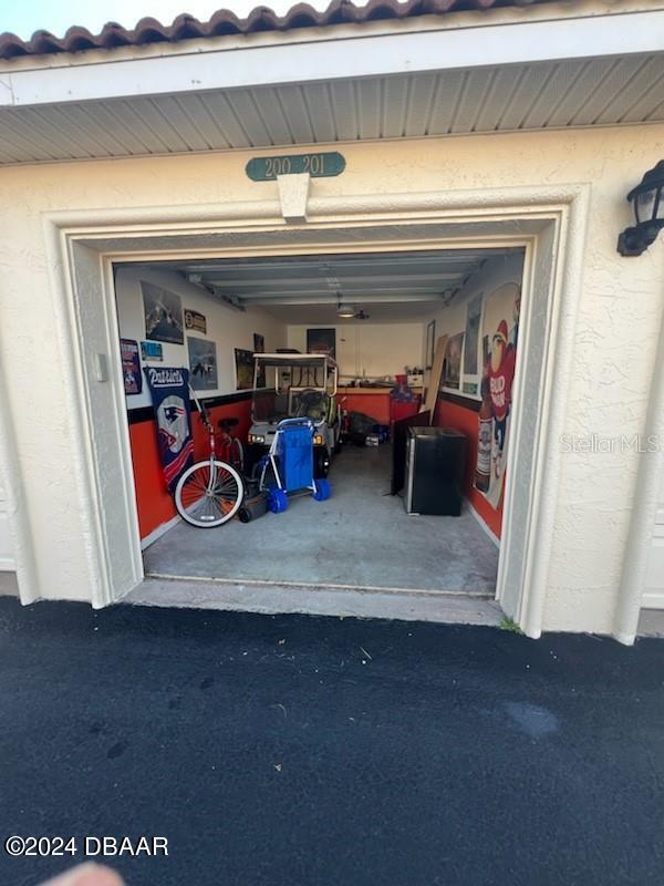 view of garage