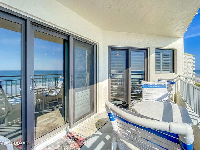 balcony with a water view