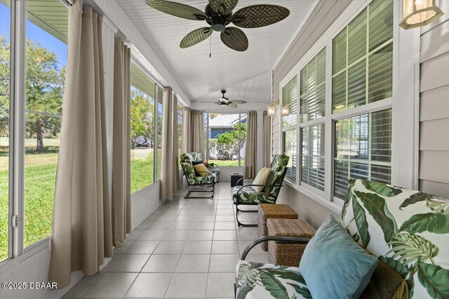3356 Newbliss Cir, Ormond Beach, FL 32174 - sunroom with a ceiling fan