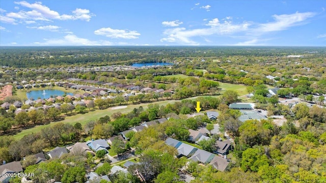 3356 Newbliss Cir, Ormond Beach, FL 32174 - drone / aerial view with a view of trees, a water view, and a residential view