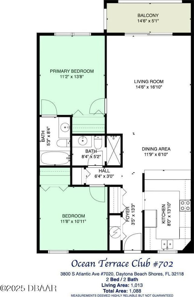 3800 S Atlantic Ave Unit 702, Daytona Beach, FL 32118 - view of layout