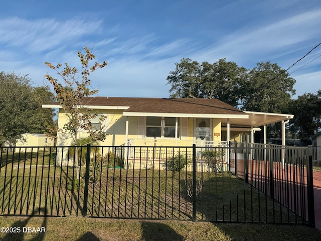 view of front of home with covered porch