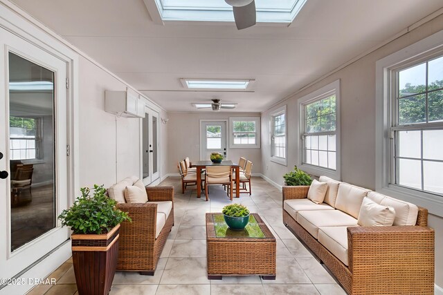 952 Northbrook Dr, Ormond Beach, FL 32174 - sunroom with a skylight and french doors