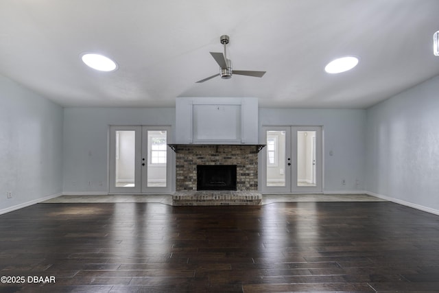 952 Northbrook Dr, Ormond Beach, FL 32174 - unfurnished living room with french doors, plenty of natural light, and dark wood-type flooring